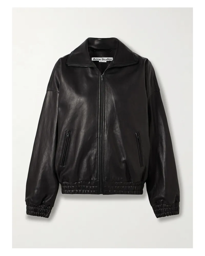 Acne Studios Bomberjacke Aus Leder - Schwarz Schwarz