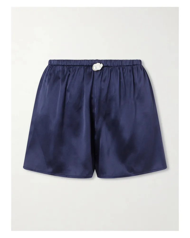 Sara Cristina Playa Silk Shorts - Blue Blue