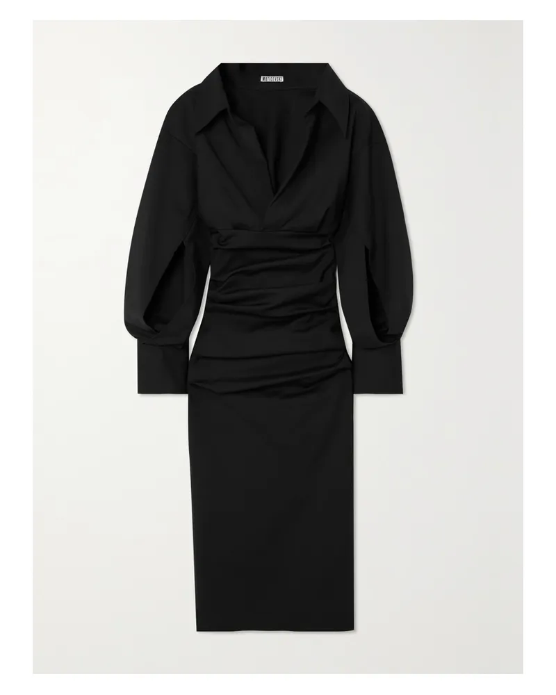 Maticevski Indicate Midikleid Aus Stretch-jersey Mit Raffungen Und Cut-outs - Schwarz Schwarz