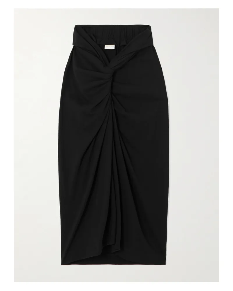Dries van Noten Midirock Aus Baumwoll-jersey Mit Twist-detail - Schwarz Schwarz