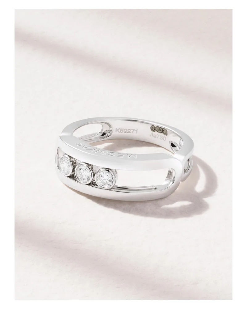 Messika Move Classique 18-karat White Gold Diamond Ring - Silver Silver