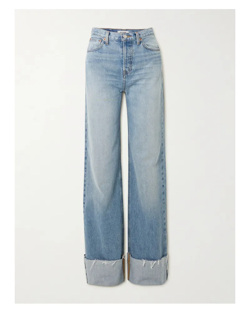 RE/DONE Hoch Sitzende Jeans Mit Weitem Bein Und Distressed-details - Blau Blau