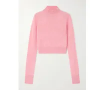 Gubbio Verkürzter Stehkragenpullover Aus Gebürstetem Kaschmir - Pink