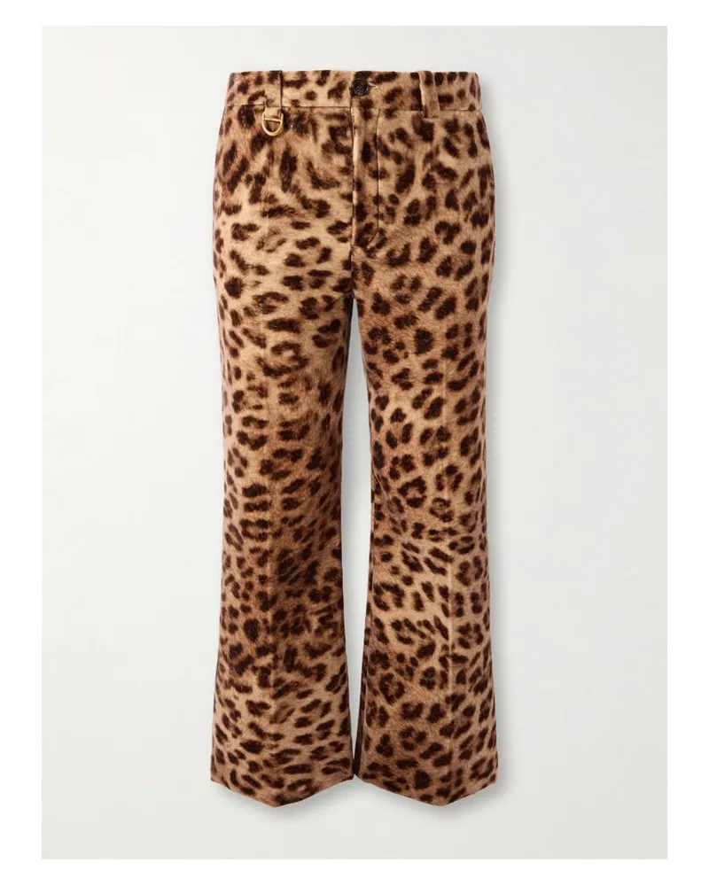Chloé Verkürzte Hose Mit Geradem Bein Aus Baumwollsamt Mit Leopardenprint - Animal-Print Animal-print