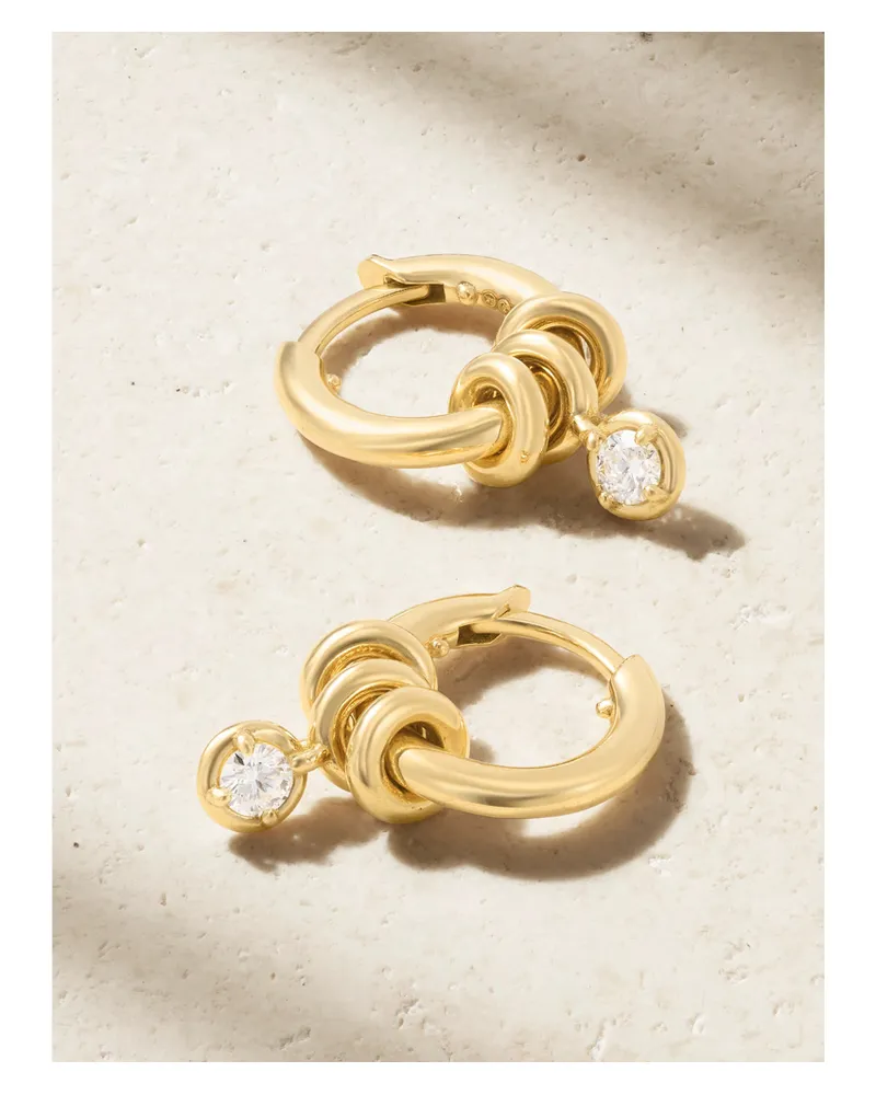 Spinelli Kilcollin Zahra Creolen Aus 18 Karat Gold Mit Diamanten Gold