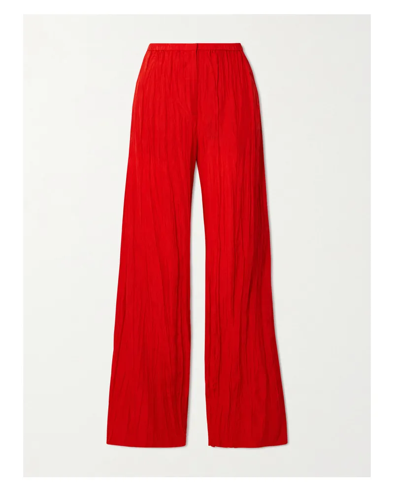 Joseph Thoresby Hose Mit Weitem Bein Aus Habutai-seide In Knitteroptik - Rot Rot