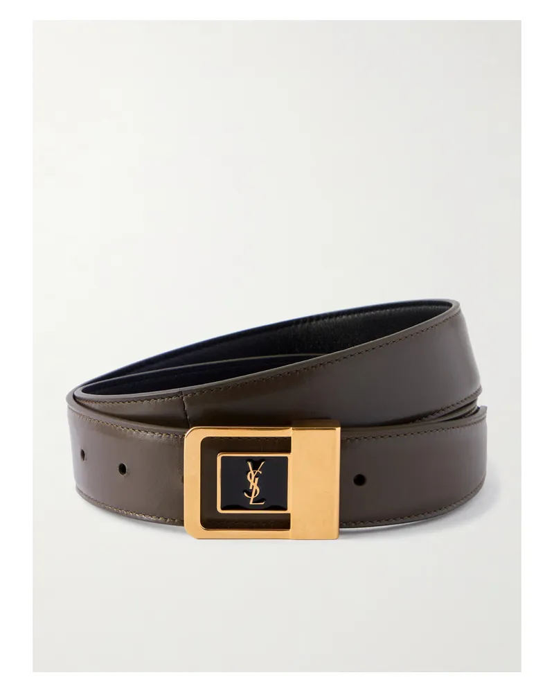 Saint Laurent Gürtel Aus Leder - Braun Braun