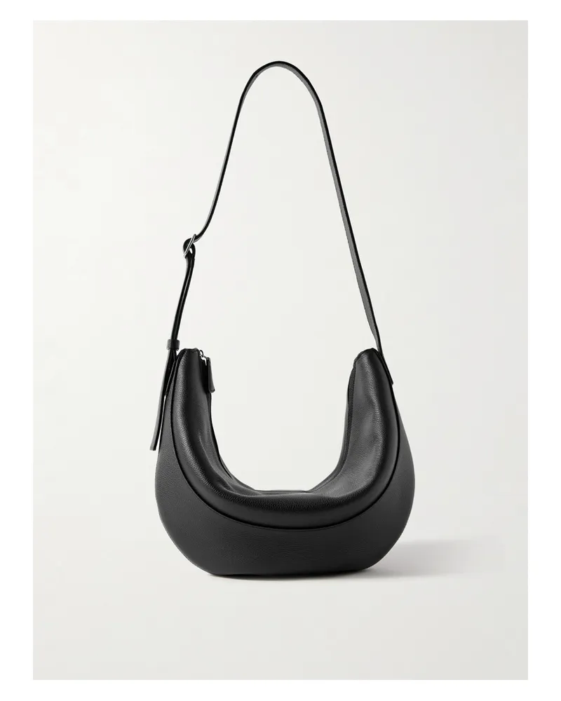 The Row Jouve Textured-leather Shoulder Bag - Black Black