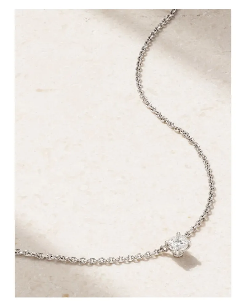 David Morris Kette Aus 18 Karat Weißgold Mit Diamanten - Silber Silber