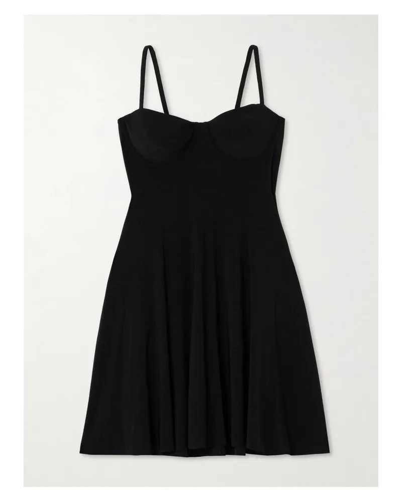 Norma Kamali Minikleid Aus Stretch-satin - Schwarz Schwarz