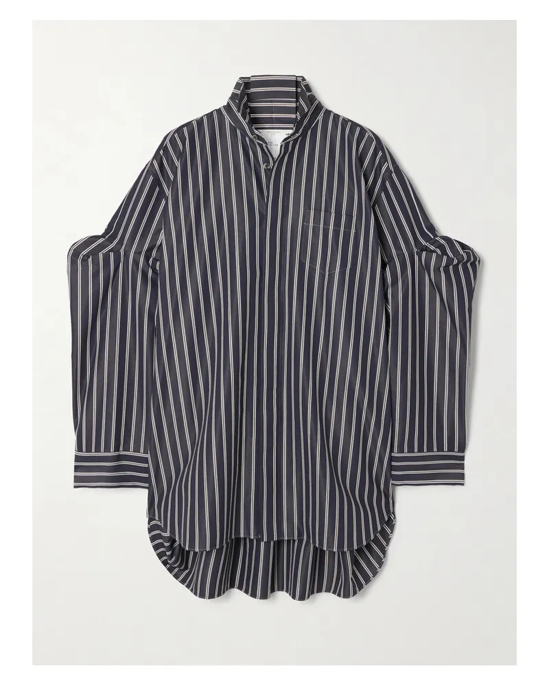 Sacai Oversized-hemd Aus Gestreifter Baumwollpopeline - Blau Blau