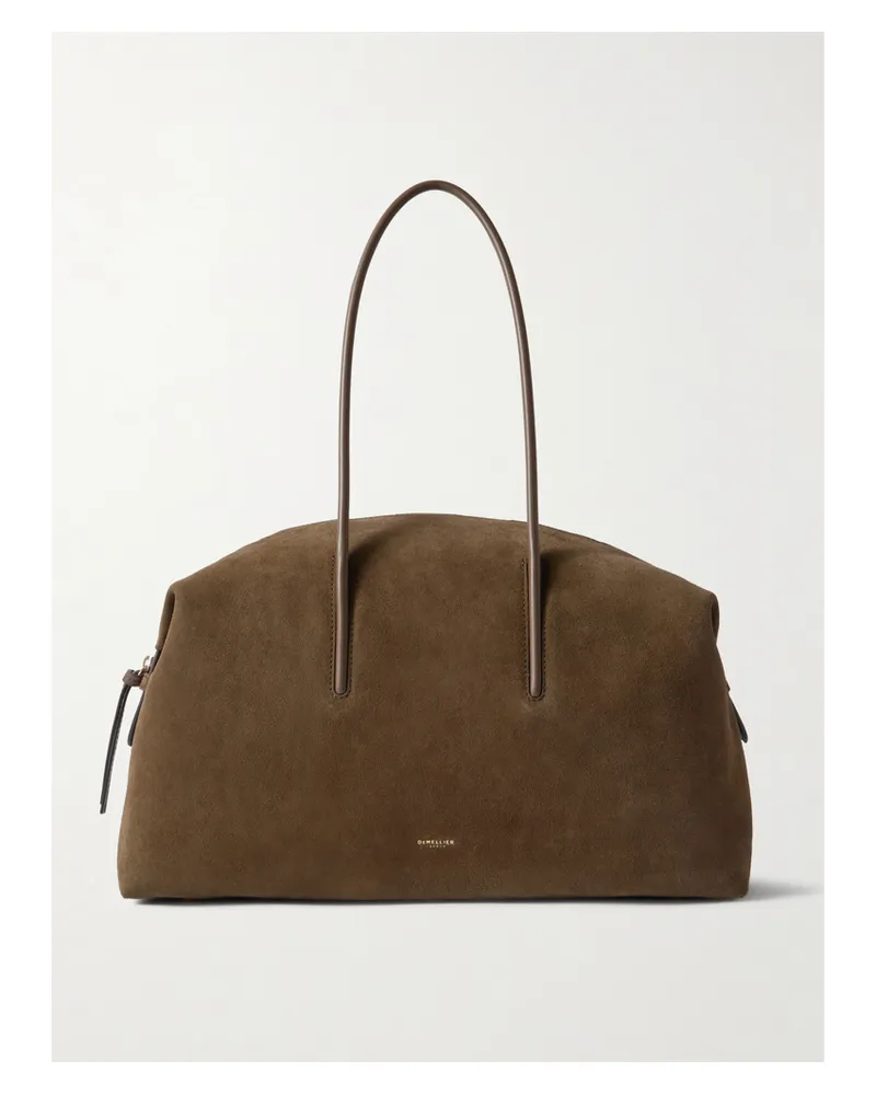 DeMELLIER The Stockholm Leather-trimmed Suede Tote Bag - Brown Brown