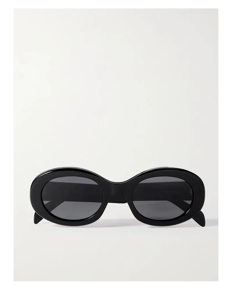 Celine Triomphe Sonnenbrille Mit Ovalem Rahmen Aus Azetat - Schwarz Schwarz