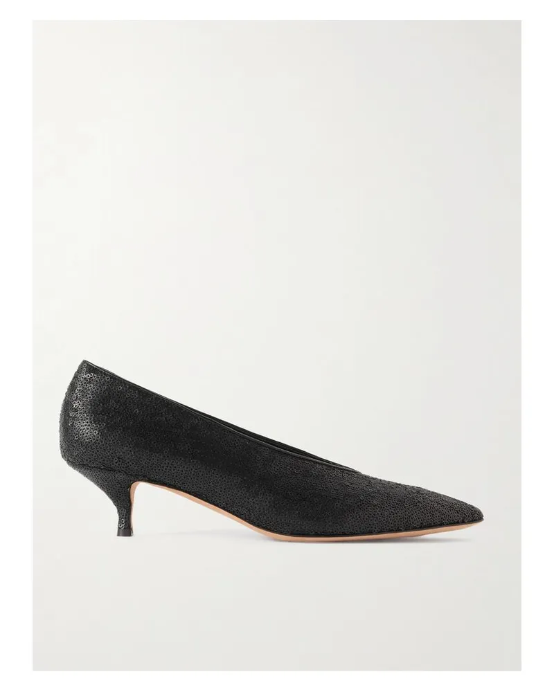 Emme Parsons Veneto Pumps Aus Leder Mit Pailletten - Schwarz Schwarz
