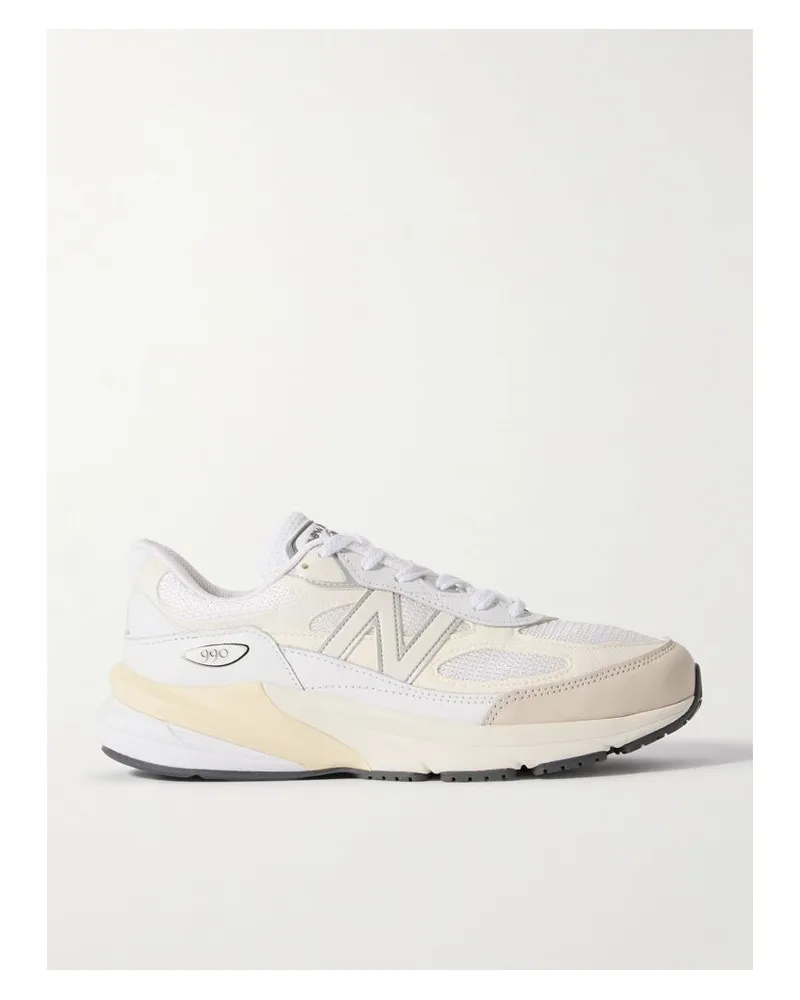 New Balance Made In Usa 990v6 Sneakers Aus Leder Und Mesh - Weiß Weiß