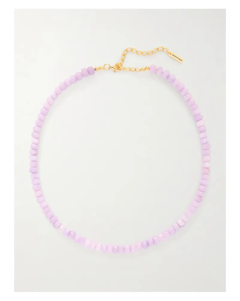 Jennifer Behr Rora Gold-tone Jade Necklace - Purple Purple
