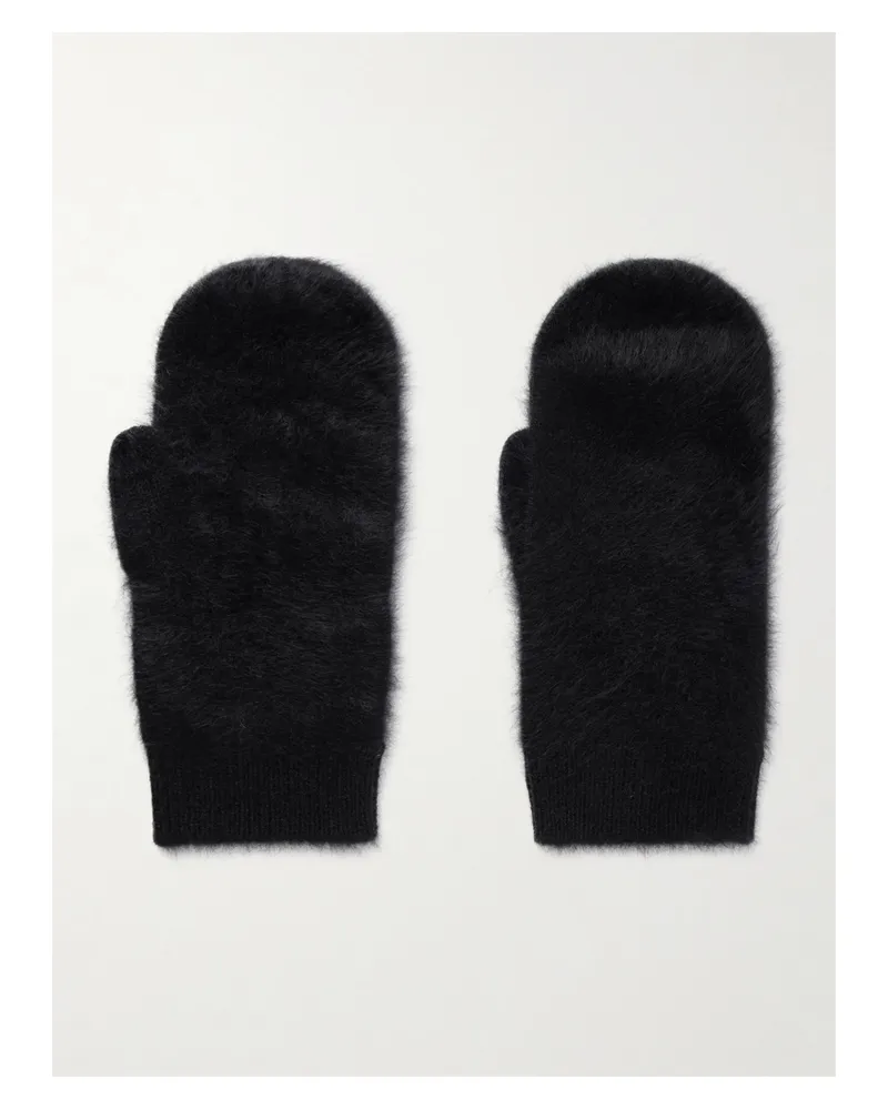 Lisa Yang Brushed-cashmere Mittens - Black Black