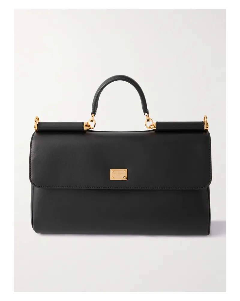 Dolce & Gabbana My Sicily Schultertasche Aus Leder - Schwarz Schwarz