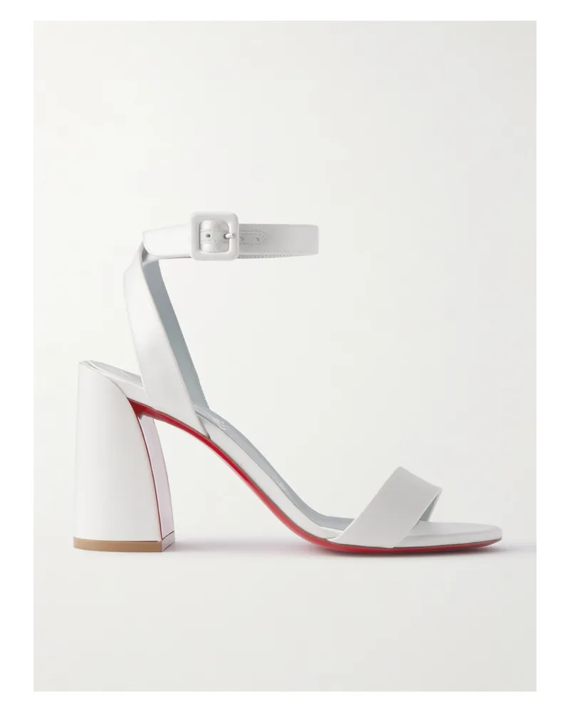 Christian Louboutin Miss Sabina 85 Sandalen Aus Satin - Weiß Weiß