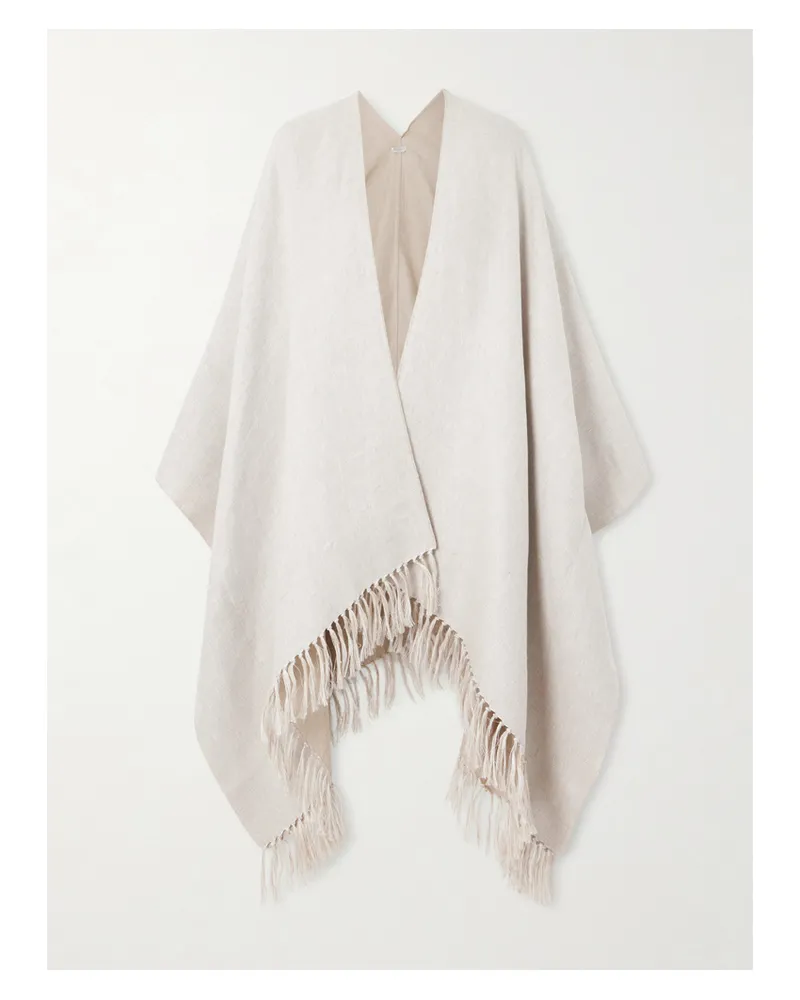 Brunello Cucinelli Fringed Linen-blend Scarf - Neutrals Neutrals