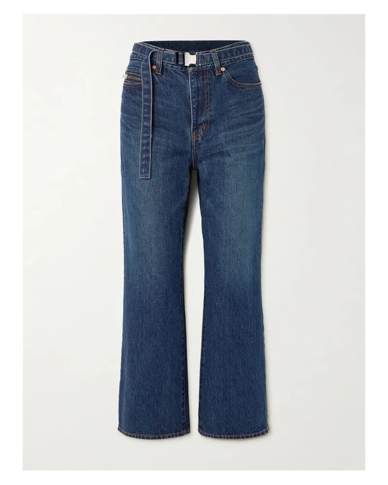 Sacai Bootcut-jeans Mit Gürtel - Blau Blau