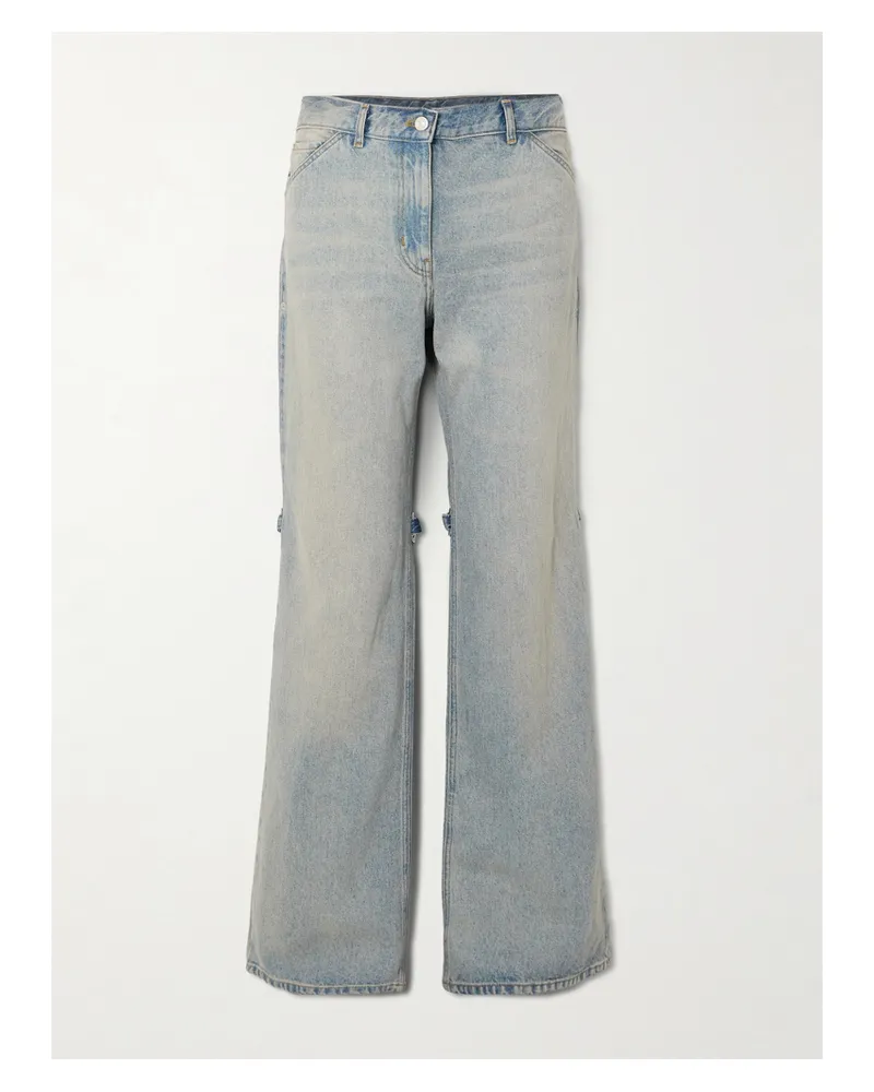 Courrèges Sailor Halbhohe Jeans Mit Weitem Bein - Blau Blau