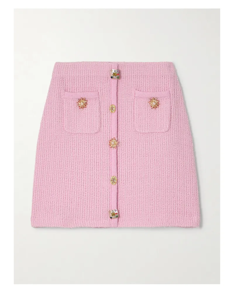Self-Portrait Minirock Aus Strick Mit Verzierungen - Pink Pink