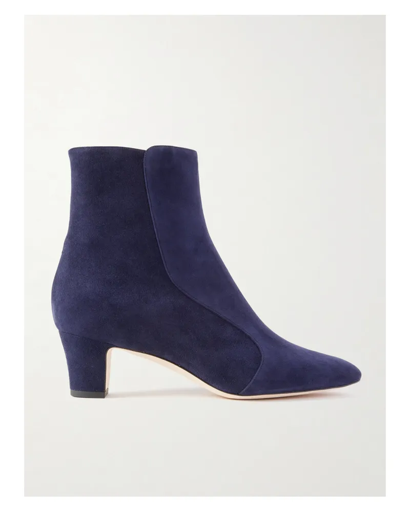 Manolo Blahnik Myconia 50 Suede Ankle Boots - Blue Blue