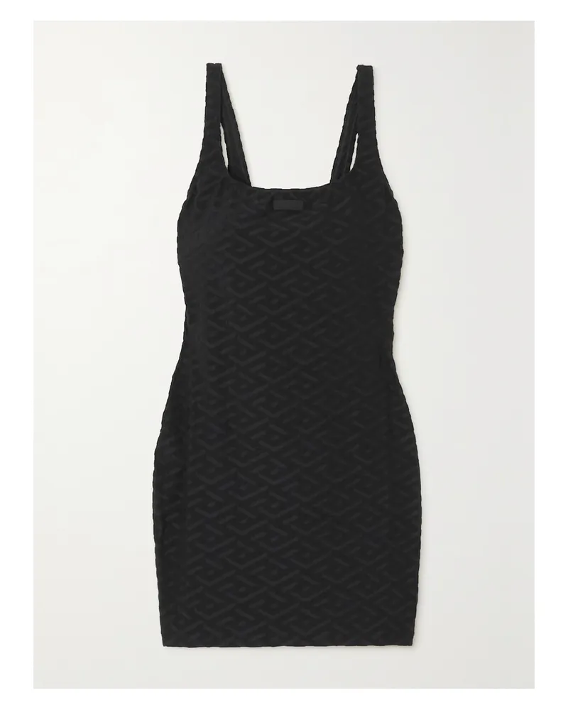 Versace Minikleid Aus Stretch-terry - Schwarz Schwarz