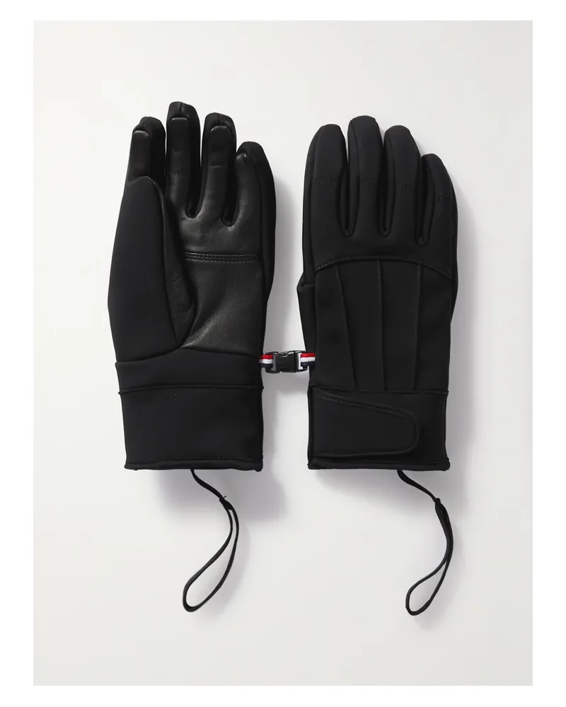 FUSALP Glacier Skihandschuhe Aus Softshell Und Leder - Schwarz Schwarz