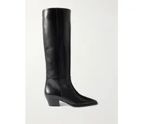 Medea Leather Knee Boots - Black