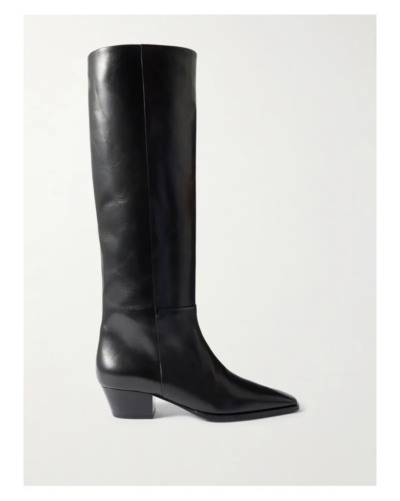 aeyde Medea Leather Knee Boots - Black Black