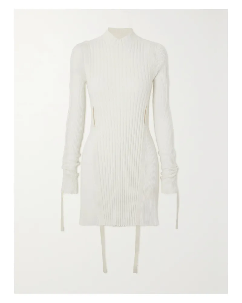 Dion Lee Gathered Utility Minikleid Aus Einer Gerippten Baumwollmischung - Elfenbein Elfenbein