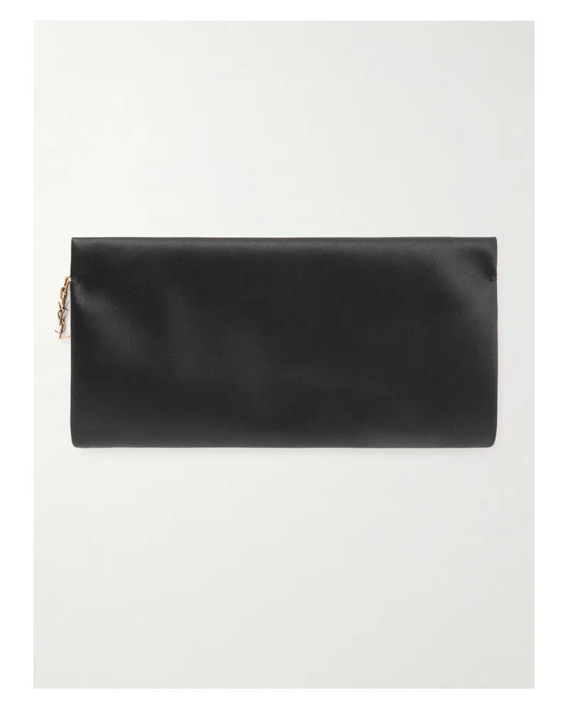 Saint Laurent Evening Satin Clutch - Black Black
