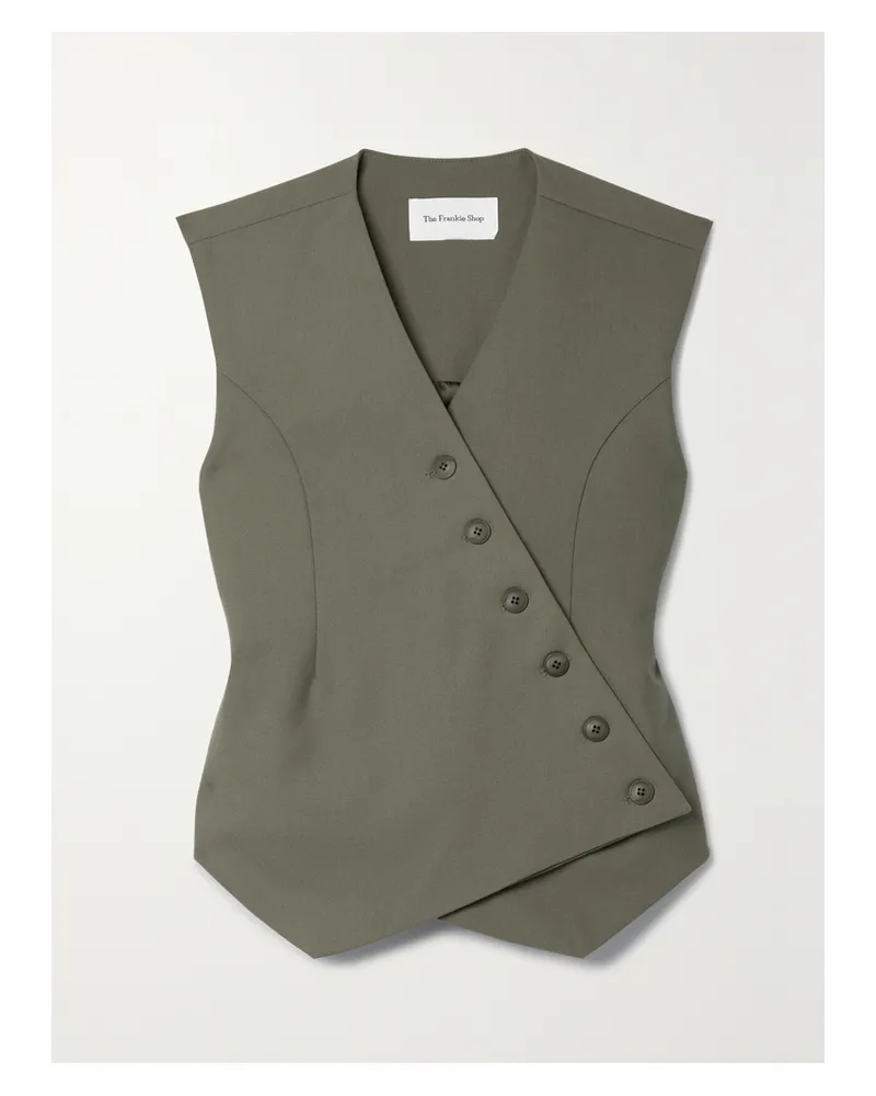 FRANKIE Shop Maesa Asymmetrische Weste Aus Webstoff - Grün Grün