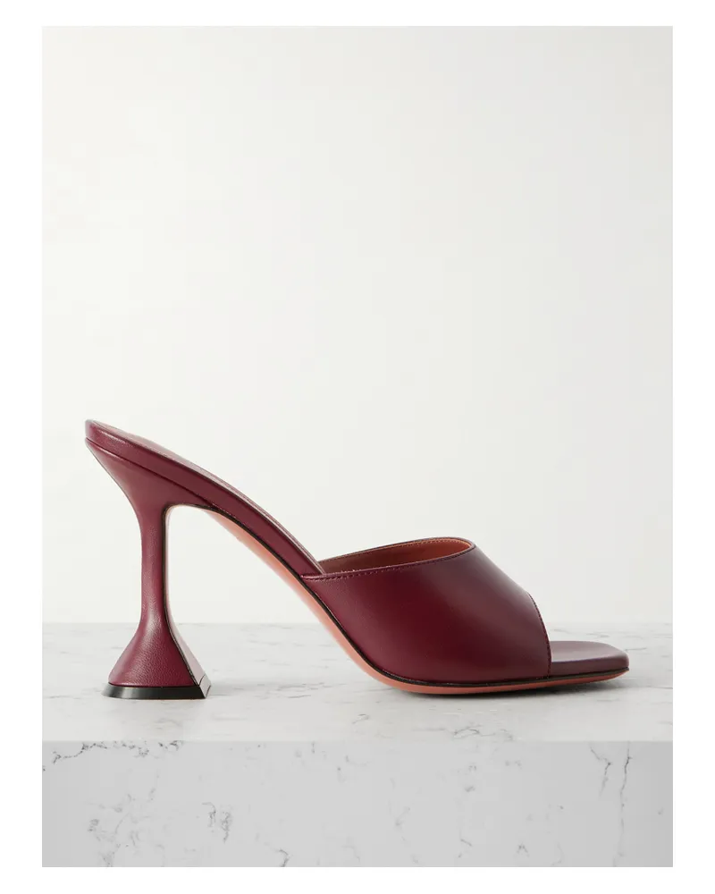 Amina Muaddi Lupita Mules Aus Leder - Burgunder Burgunder