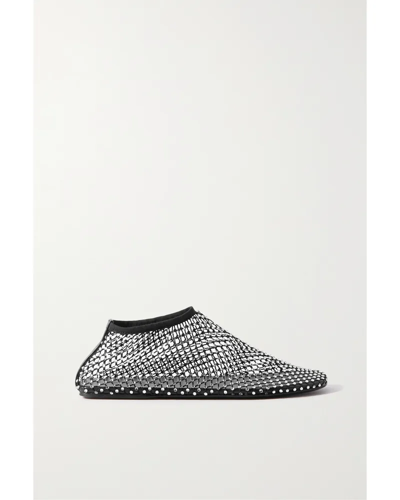 Christopher Esber Minette Crystal-embellished Mesh Ballet Flats - Black Black
