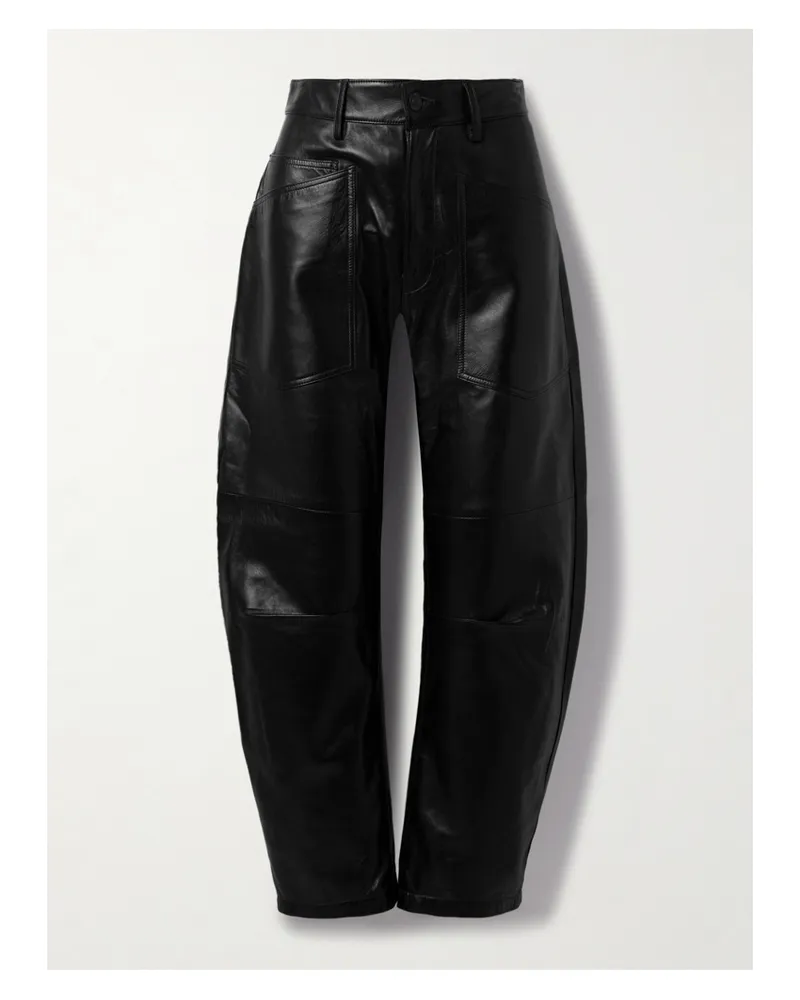 Nili Lotan Shon Barrel-hose Aus Leder - Schwarz Schwarz