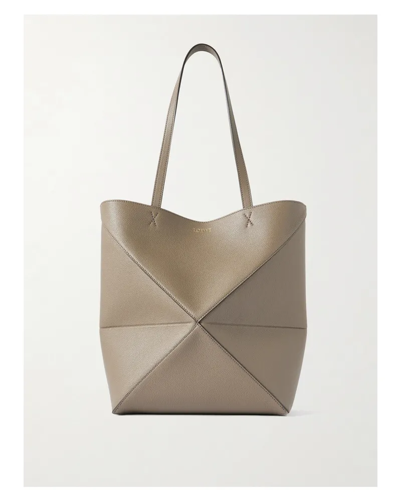 Loewe Puzzle Fold Convertible Medium Leather Tote - Brown Brown