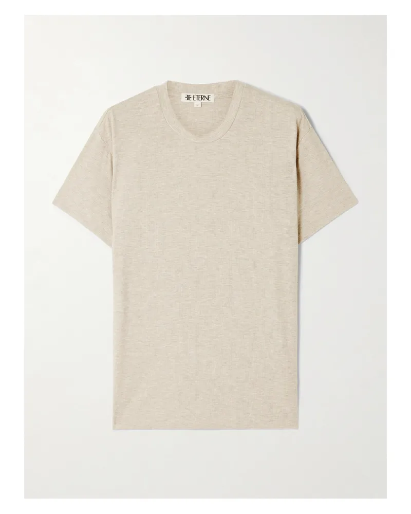 ÉTERNE Boyfriend T-shirt Aus Geripptem Jersey - Neutral Neutral