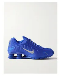 Nike Shox R4 Sneakers aus Satin Und Mesh Blau