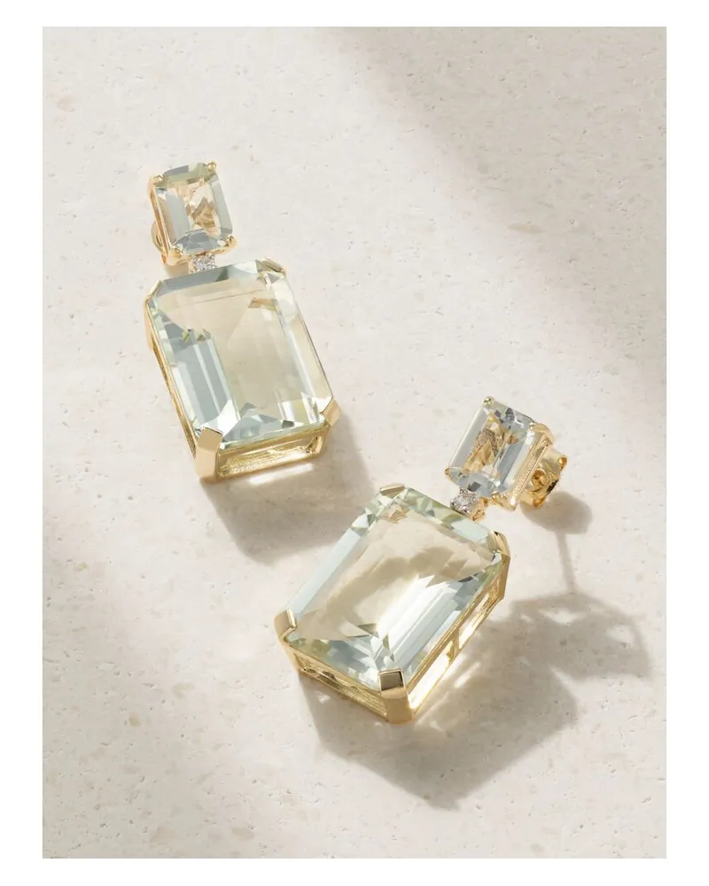 MATEO Ohrringe Aus 14 Karat Gold Mit Amethysten Und Diamanten Gold