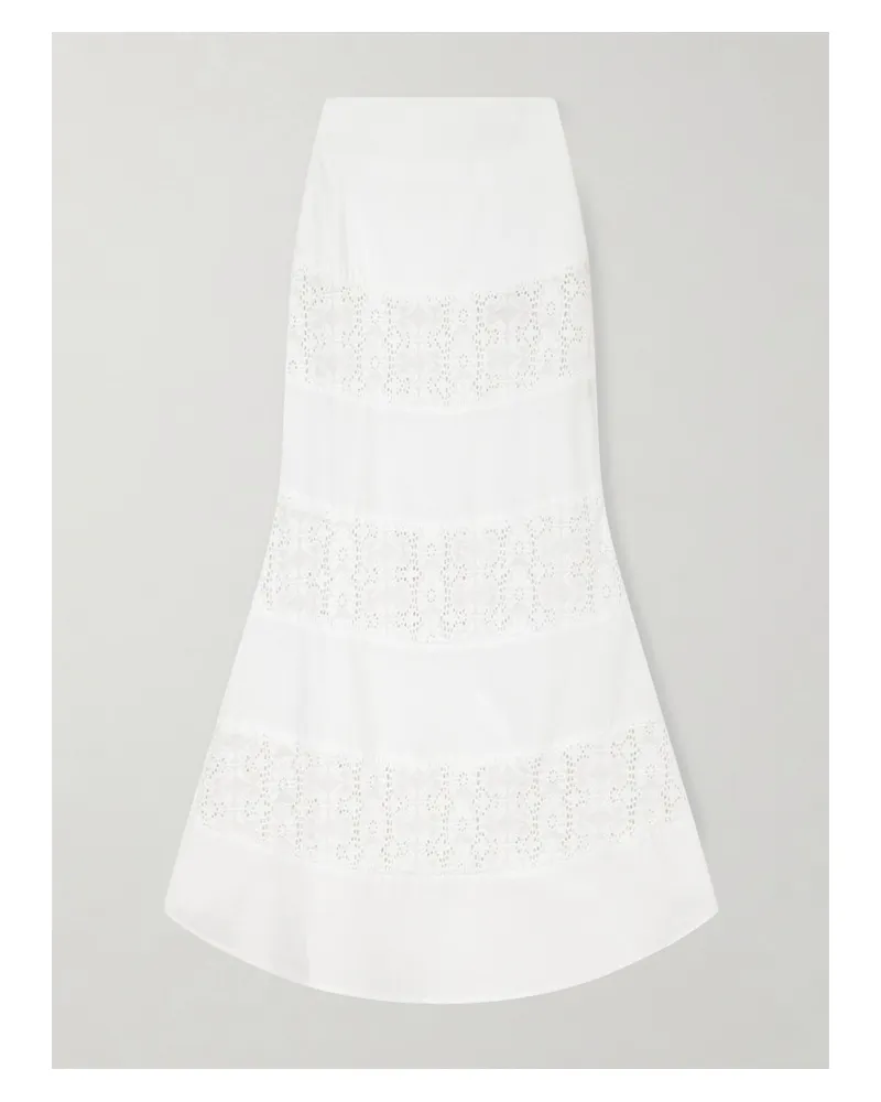 DESTREE Noemi Embroidered Cotton Skirt - White White