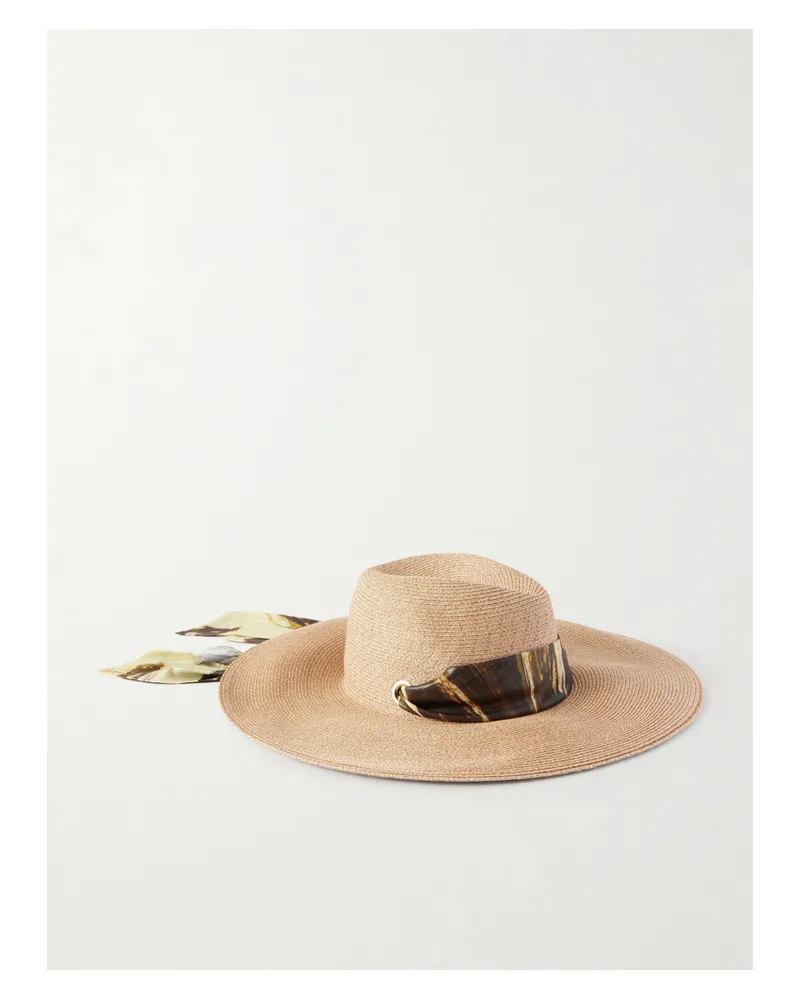 Eugenia Kim Cassidy Satin-trimmed Straw Hat - Neutrals Neutrals