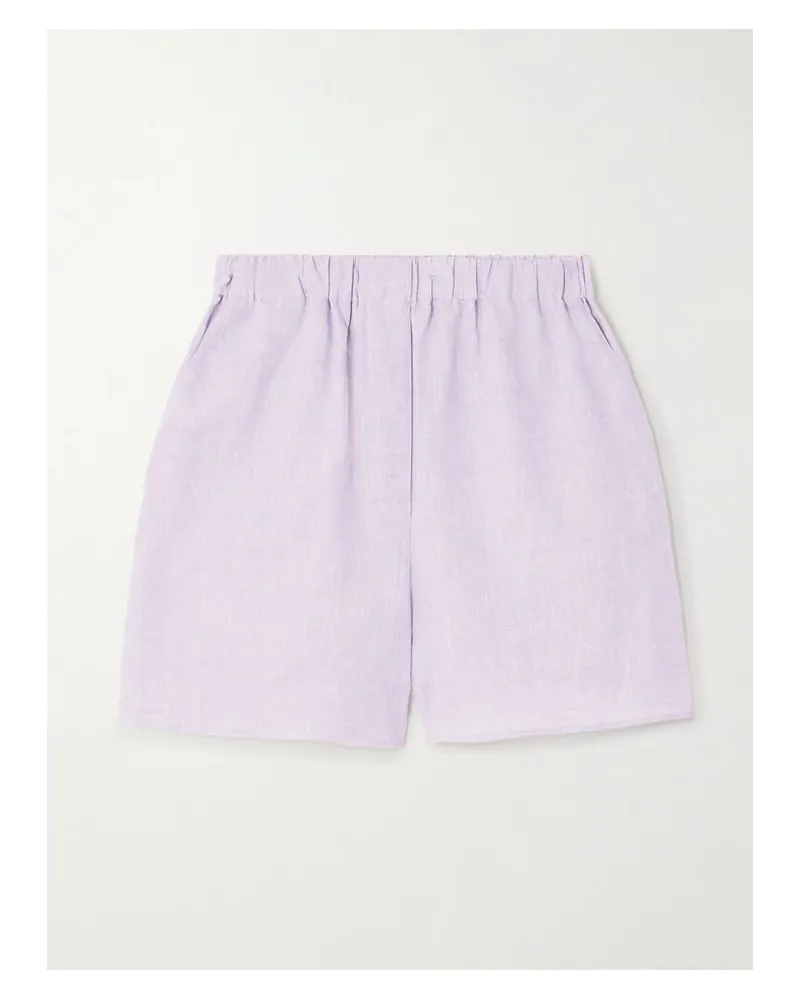Loro Piana Angelo Shorts Mit Geradem Bein Aus Leinen - Lila Lila