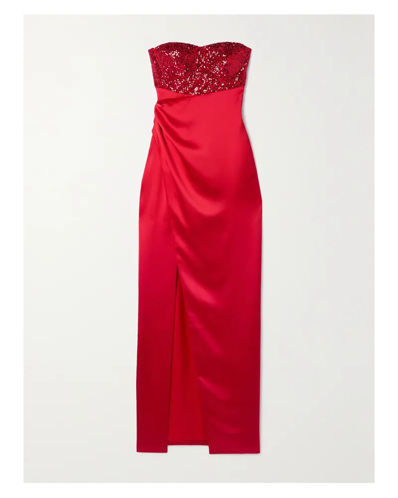 SEMSEM Robe Aus Charmeuse Mit Pailletten Und Raffung - Rot Rot