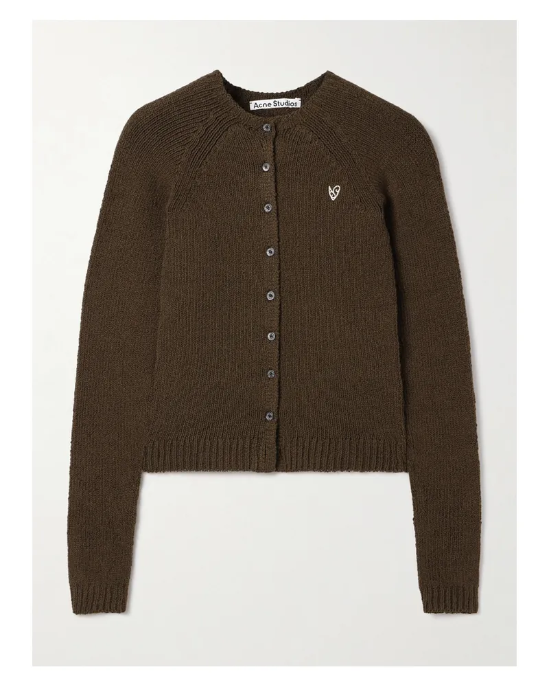 Acne Studios Cardigan Aus Einer Biobaumwollmischung Mit Stickerei - Braun Braun