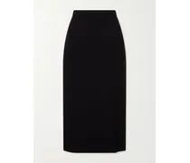 Virgin Wool-crepe Midi Skirt - Black