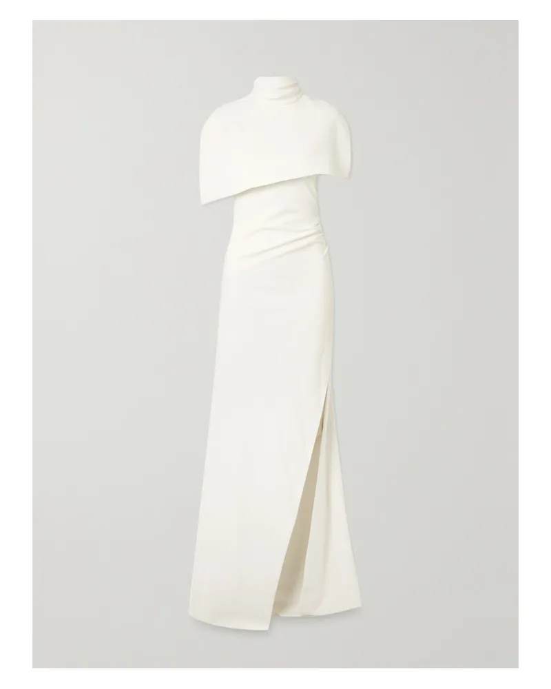 Brandon Maxwell Robe Aus Crêpe Mit Cape-effekt - Weiß Weiß