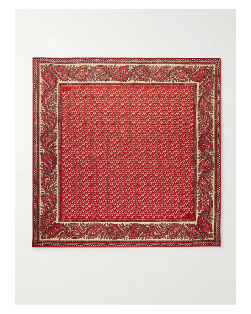 Valentino Garavani Tuch Aus Bedrucktem Seiden-twill - Rot Rot
